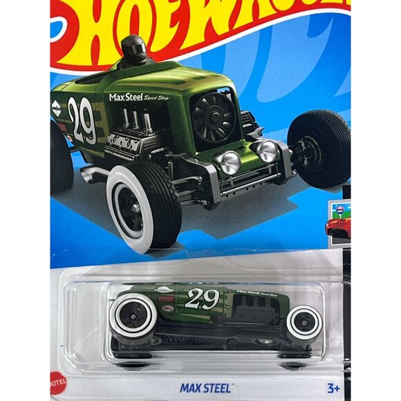 Hot Wheels Max Steel 2024 HW Roadsters 1/5 Green Diecast Car NOC - Picture 2 of 10